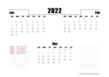 2022 Australia Quarterly Planner Template