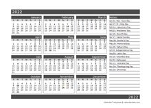 2022 Blank 12 Month Calendar In One Page