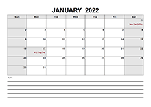 2022 Blank Calendar PDF