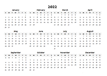 2022 Blank Calendar Template Mac