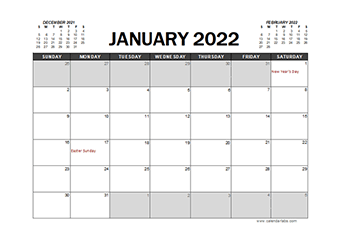 2022 Calendar Planner New Zealand Excel