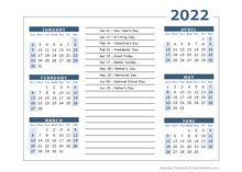 2022 Blank Two Page Calendar Template For 2022 - Free Printable Templates