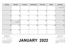 2022 Calendar With Holidays PDF