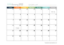 2022 Monthly Planner Word Template - Free Printable Templates