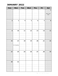May Printable Calendar 2022 Word 2022 Word Calendar Template Large Boxes - Free Printable Templates