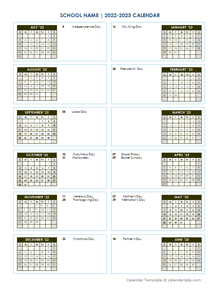 2022 Editable Yearly Calendar Jul-Jun