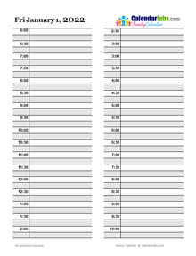 2022 Daily Planner Template
