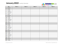 2022 Monthly Planner Template