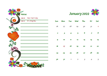 2022 Free Monthly Printable Calendar