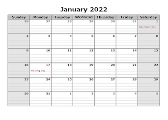 2022 Free Printable Apple Pages Calendar