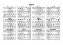 2022 Landscape Printable Calendar