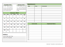 2022 Monthly Appointment Planner