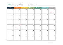 2022 Monthly Calendar Design