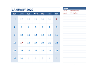 Template calendar 2022 Printable 2022