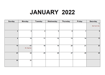 2022 Monthly Calendar PDF