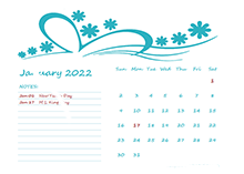 2022 Monthly Calendar Template Kindergarten
