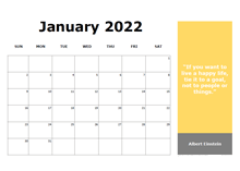 2022 Monthly Onenote Calendar With Quotes