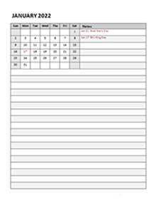 2022 Monthly Pages Planner Template