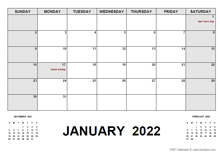 2022 Monthly Planner with Canada Holidays