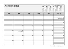 2022 Monthly Planner Template Microsoft Word 