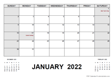 2022 Monthly Planner with Pakistan Holidays