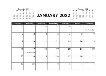 2022 Word Calendar - CalendarLabs