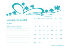 2022 Word Calendar Template For Kindergarten