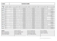 2022 One Page School Calendar Aug