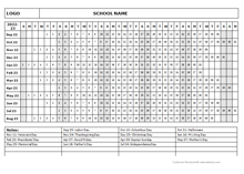 2022 One Page School Calendar Sep