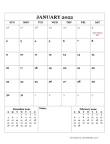 2022 Printable Calendar with Canada Holidays  