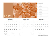 2022 Quarterly Photo Calendar Word Template