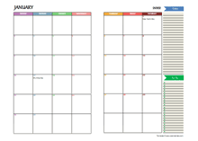2022 Two Page Monthly Spreadsheet Calendar