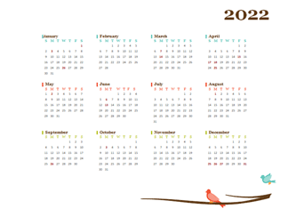 2022 Yearly Australia Calendar Design Template