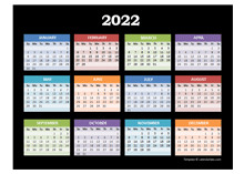 2022 Yearly Calendar For Powerpoint