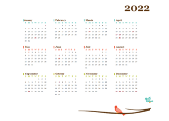 2022 Yearly New Zealand Calendar Design Template