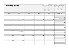 April 2022 Calendar Word