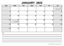 Blank February 2022 Calendar PDF