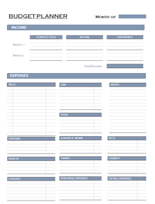 Free Monthly Budget Planner