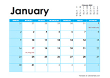 January 2022 Calendar with Holidays | CalendarLabs