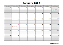 November 2022 Calendar with Holidays | CalendarLabs