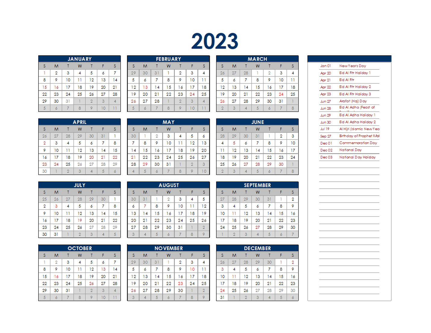 Uae Public Holidays 2023 2023 Calendar Gambaran 2023 United Arab