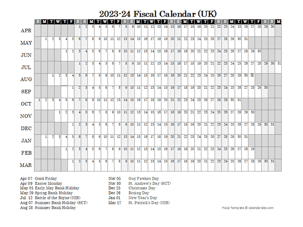 2023 24 Fiscal Calendar Year Free Printable Templates