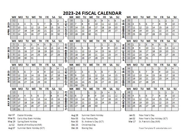 2023 Fiscal Calendar Template Starts At April