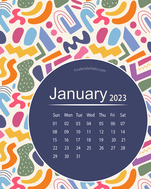 2023 Abstract Colorful Pattern Calendar