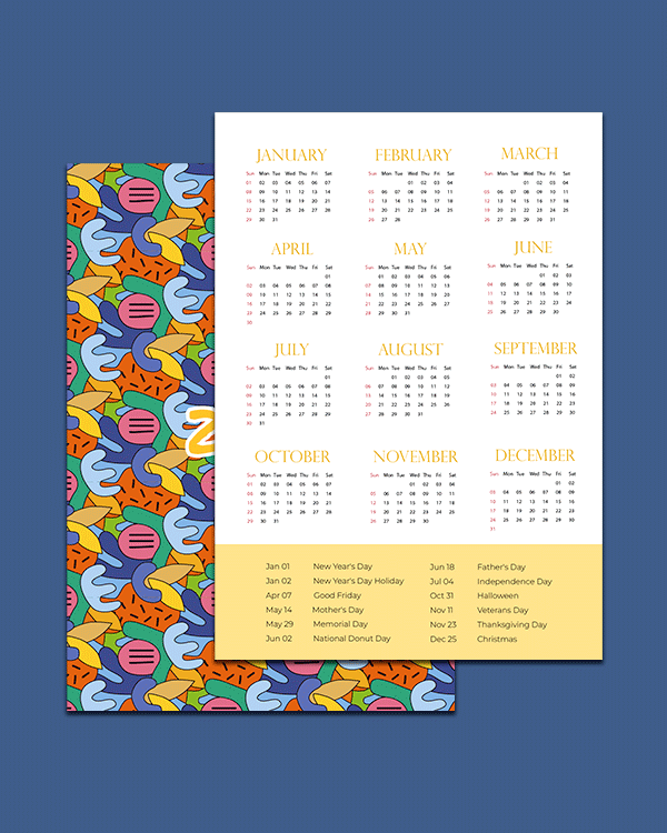 2023 abstract pocket calendar