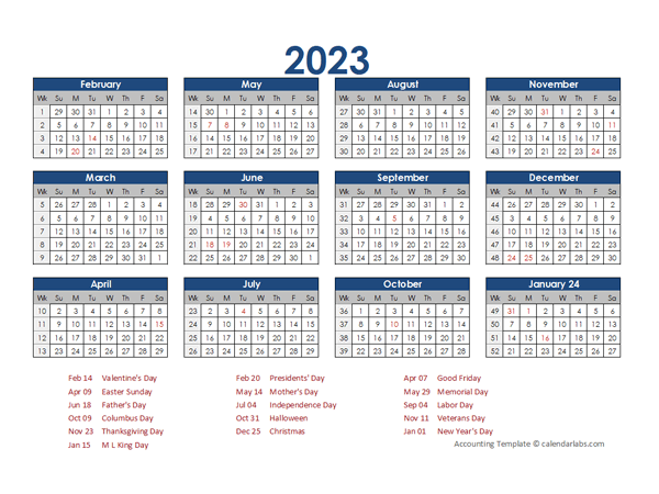 2023 Accounting Calendar 4-5-4