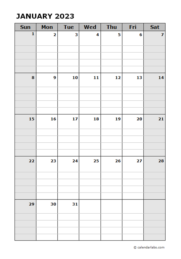 2023 Blank Daily Planner