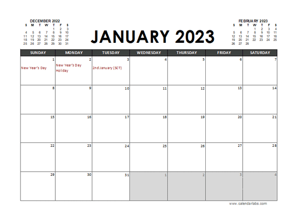 2023 Calendar Planner UK Excel