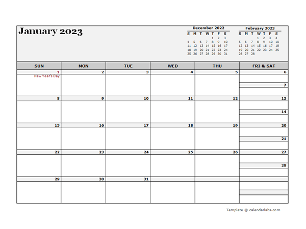 2023 Canada Calendar For Vacation Tracking