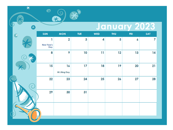 2023 Colorful Kids Monthly Calendar